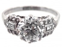 Art Deco Platinum & Diamond Single Stone Ring