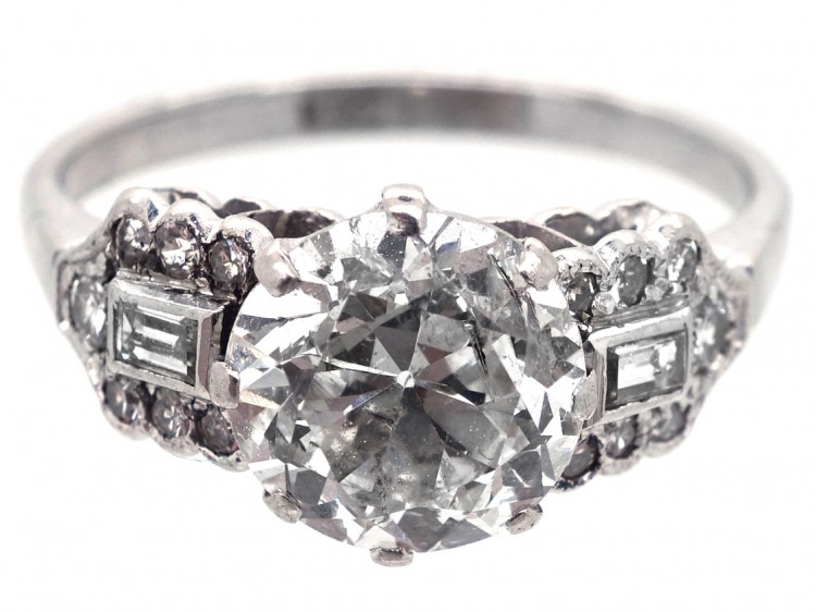Art Deco Platinum & Diamond Single Stone Ring