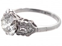 Art Deco Platinum & Diamond Single Stone Ring