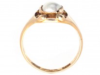 Art Nouveau 18ct Gold & Blister Pearl Ring by Murrle Bennett