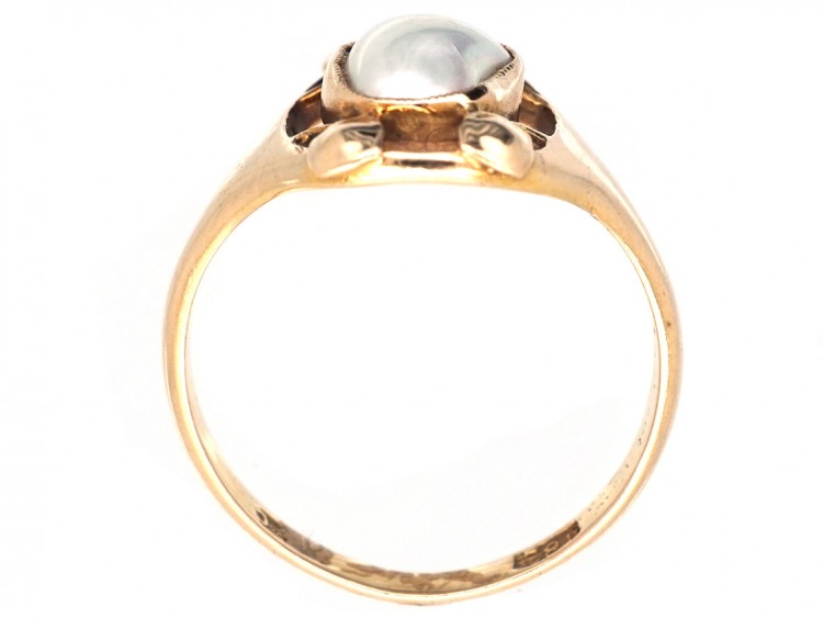 Art Nouveau 18ct Gold & Blister Pearl Ring by Murrle Bennett