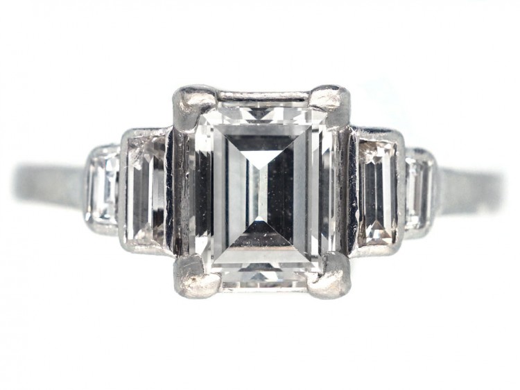 Platinum & Diamond Baguette Cut Ring