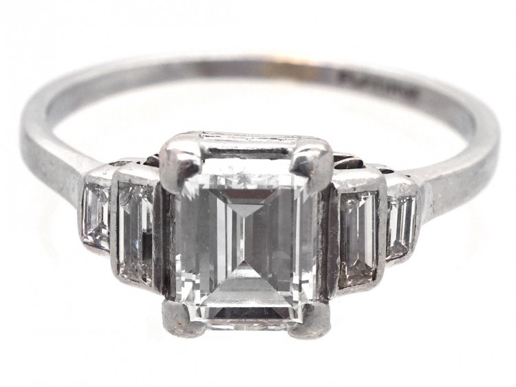Platinum & Diamond Baguette Cut Ring