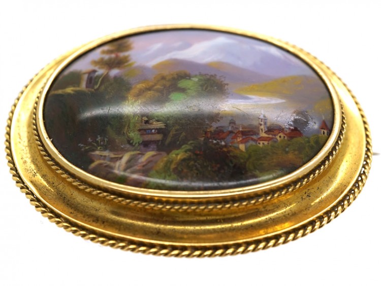 15ct Gold & Swiss Enamel Brooch