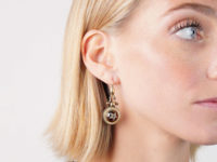 Victorian 15ct Gold Drop Earrings with Cabochon Garnet & Diamond Detail