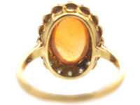 18ct Gold & Platinum Water Opal & Diamond Oval Cluster Ring