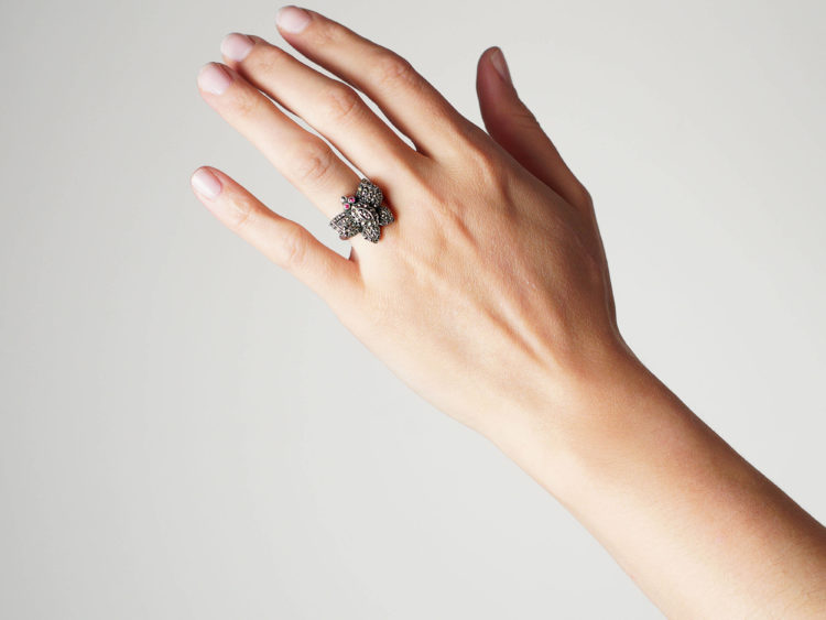 Silver ​& Marcasite Butterfly Ring