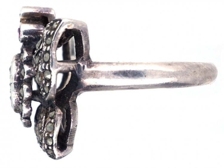 Silver ​& Marcasite Butterfly Ring