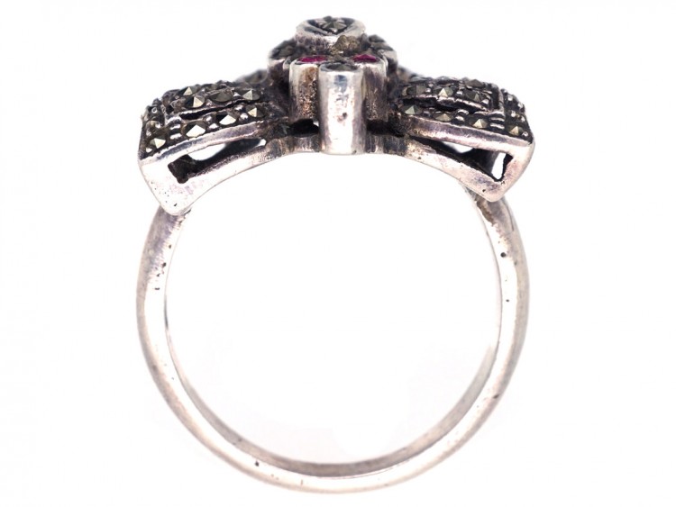 Silver ​& Marcasite Butterfly Ring