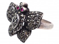 Silver ​& Marcasite Butterfly Ring