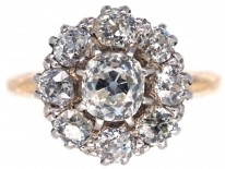 Victorian 18ct Gold & Diamond Cluster Ring