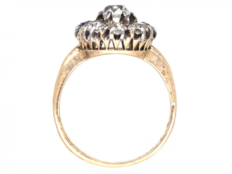 Victorian 18ct Gold & Diamond Cluster Ring