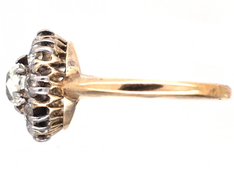 Victorian 18ct Gold & Diamond Cluster Ring