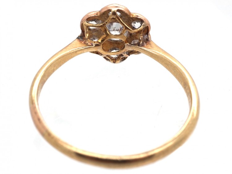 Edwardian 18ct Gold, Platinum & Diamond Cluster Ring