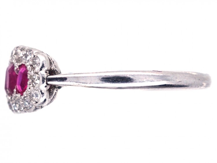 Edwardian 18ct White Gold & Platinum Five Stone Ruby & Diamond Ring