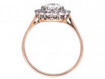 Edwardian 18ct Gold, Platinum & Diamond Daisy Cluster Ring