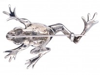 Silver & Paste Lively Frog Brooch
