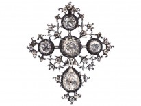 French Early 19th Century Silver & Foiled Paste Cross