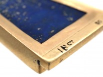 18ct Gold & Lapis Triangle Earrings