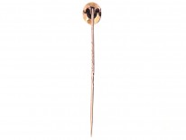 Georgian Forget Me Not 15ct Gold, Blue Enamel & Natural Split Pearls Tie Pin