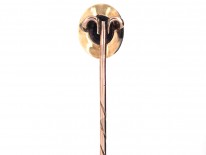 Georgian Forget Me Not 15ct Gold, Blue Enamel & Natural Split Pearls Tie Pin