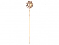American Goldstone & Rose Diamond 19th Century Tie Pin