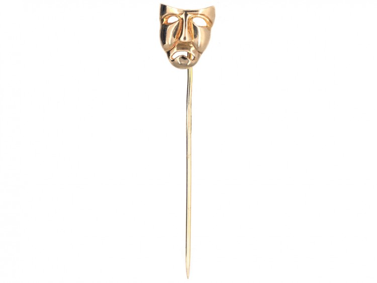 Edwardian 15ct Gold Tragedy Tie Pin