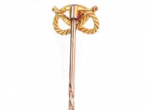 Edwardian 15ct Gold & Ruby Lover's Knot Tie Pin