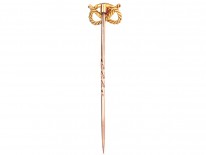 Edwardian 15ct Gold & Ruby Lover's Knot Tie Pin