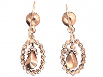 Georgian Rose Diamond Drop Earrings