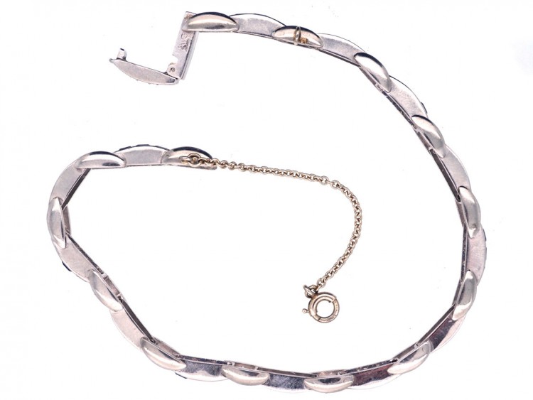 Art Deco Platinum, Sapphire & Diamond Bracelet by Waslikoff