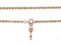 Edwardian 9ct Gold Prince of Wales Twist Long Guard Chain