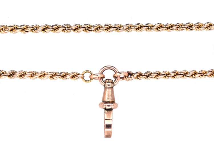 Edwardian 9ct Gold Prince of Wales Twist Long Guard Chain