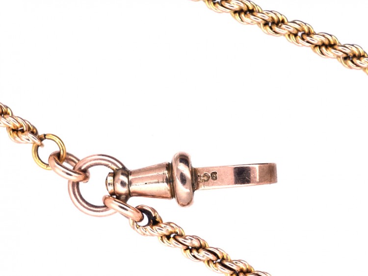 Edwardian 9ct Gold Prince of Wales Twist Long Guard Chain