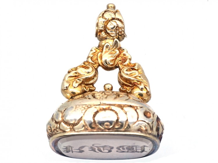 Georgian Gold Cased & Chalcedony Seal With Monogram