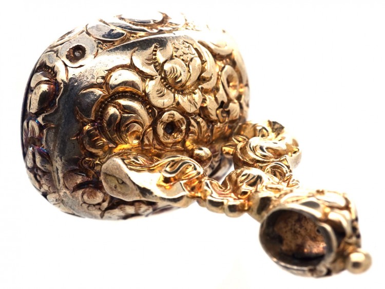 Georgian Gold Cased & Chalcedony Seal With Monogram