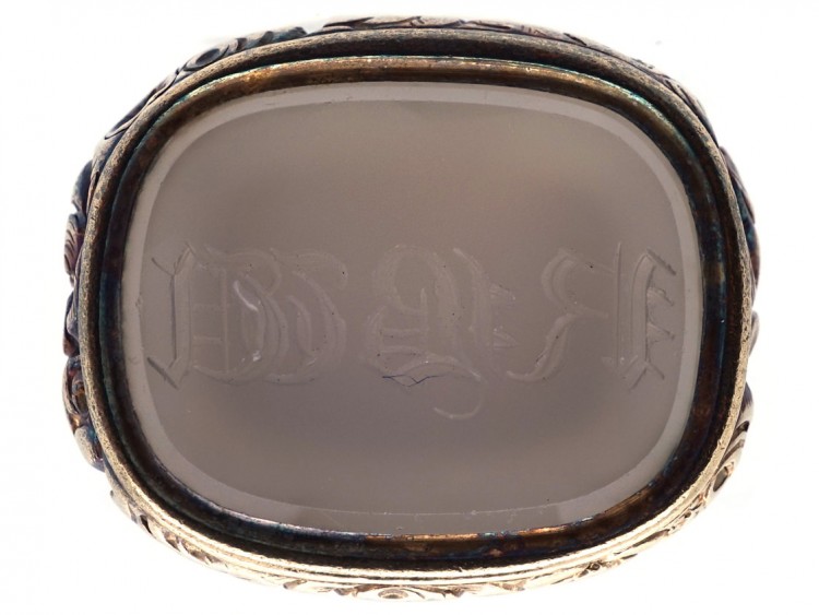 Georgian Gold Cased & Chalcedony Seal With Monogram