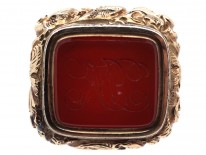 Georgian Gold Cased & Carnelian Seal with Monogram Base