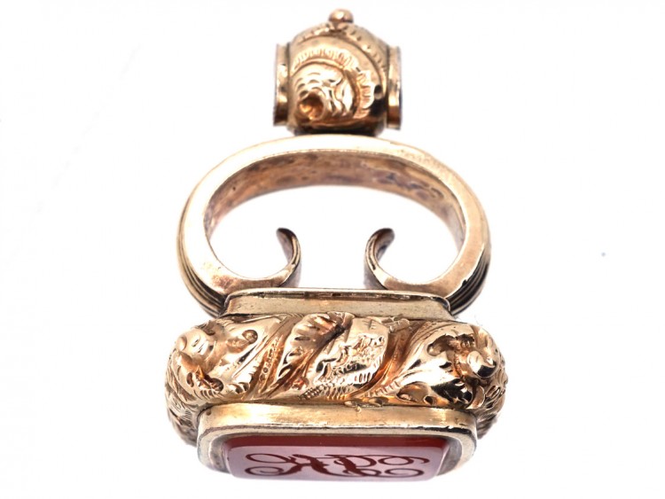 Georgian Gold Cased & Carnelian Seal with Monogram Base