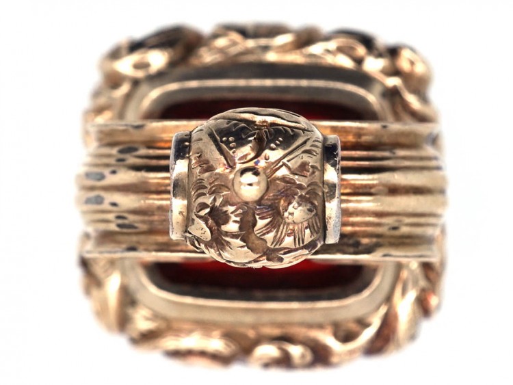 Georgian Gold Cased & Carnelian Seal with Monogram Base