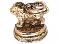Victorian Gold Cased Lion Seal with Carnelian Base