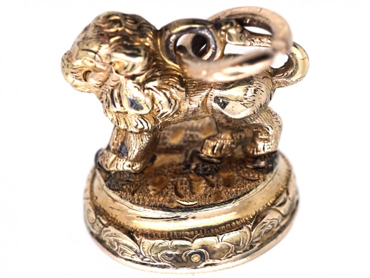 Victorian Gold Cased Lion Seal with Carnelian Base