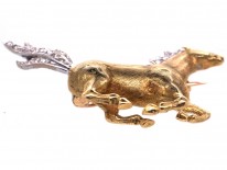 18ct Gold & Diamond Galloping Horse Brooch