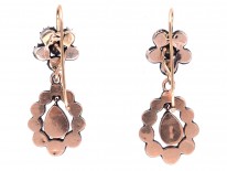 Georgian Paste Set Cluster ​& Pear Shaped Drop Earrings