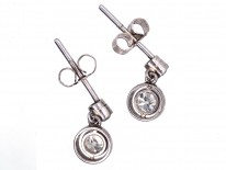 Art Deco Two Stone Diamond Drop Earrings