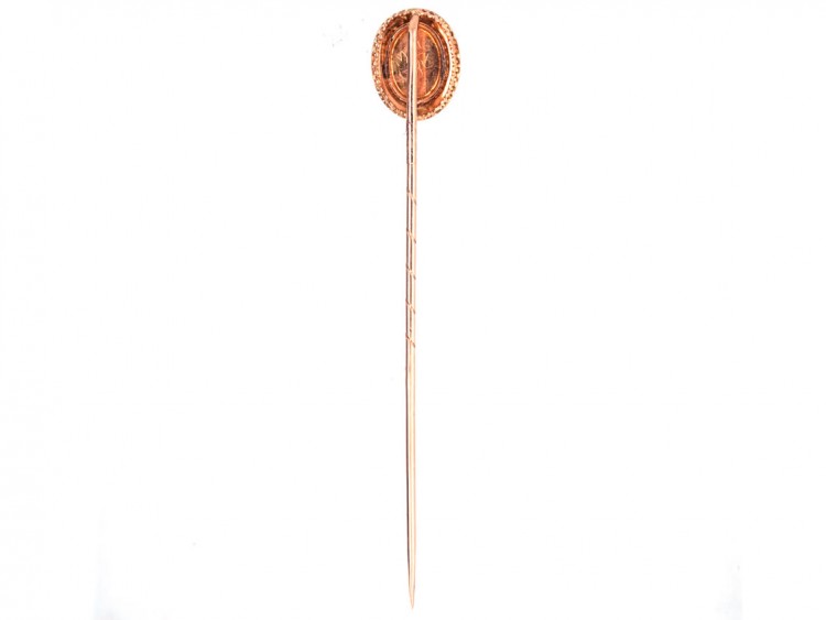 Edwardian 15ct Gold , Lapis Lazuli & Natural Split Pearls Tie Pin