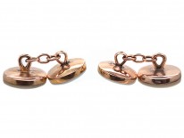 Edwardian 9ct Gold & Mother of Pearl Round Cufflinks