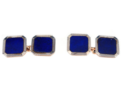Art Deco 9ct & 18ct Gold, Lapis Lazuli Cufflinks