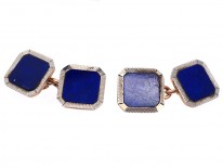 Art Deco 9ct & 18ct Gold, Lapis Lazuli Cufflinks