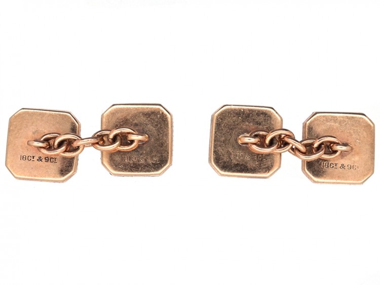 Art Deco 9ct & 18ct Gold, Lapis Lazuli Cufflinks